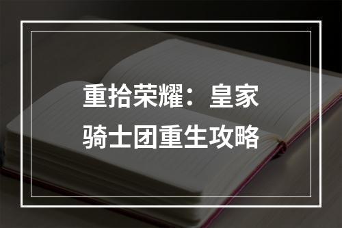 重拾荣耀：皇家骑士团重生攻略