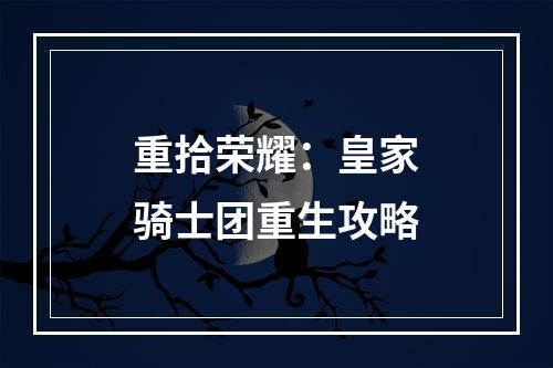 重拾荣耀：皇家骑士团重生攻略