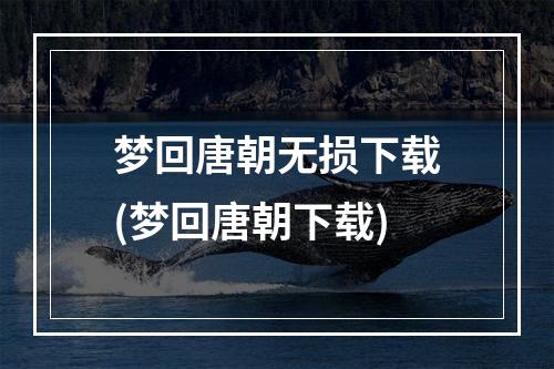 梦回唐朝无损下载(梦回唐朝下载)