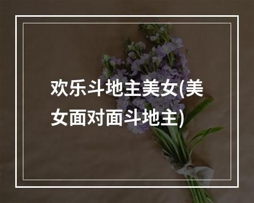 欢乐斗地主美女(美女面对面斗地主)