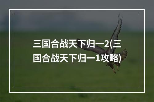 三国合战天下归一2(三国合战天下归一1攻略)