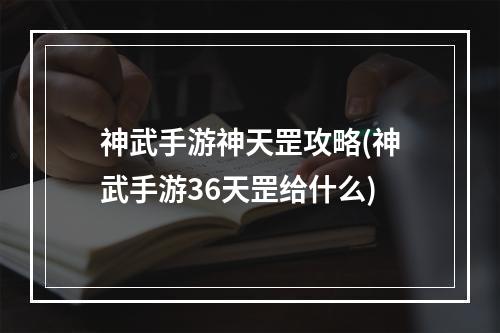 神武手游神天罡攻略(神武手游36天罡给什么)