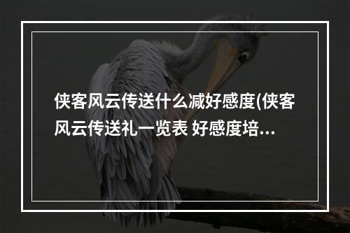 侠客风云传送什么减好感度(侠客风云传送礼一览表 好感度培养攻略)