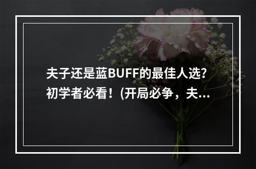 夫子还是蓝BUFF的最佳人选？初学者必看！(开局必争，夫子与其他英雄争夺蓝BUFF，谁更胜一筹？)