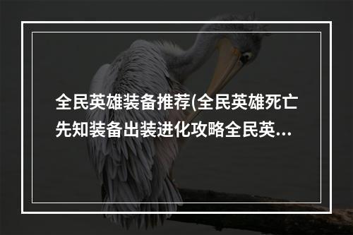 全民英雄装备推荐(全民英雄死亡先知装备出装进化攻略全民英雄死亡先知好)