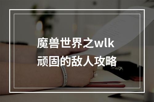 魔兽世界之wlk顽固的敌人攻略