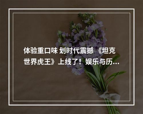 体验重口味 划时代震撼 《坦克世界虎王》上线了！娱乐与历史相融合！