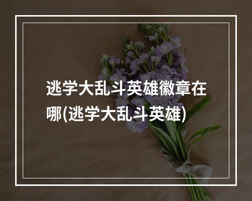 逃学大乱斗英雄徽章在哪(逃学大乱斗英雄)