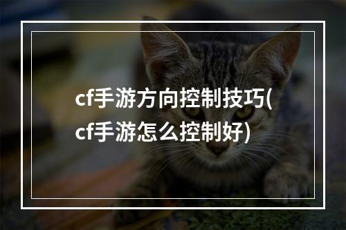 cf手游方向控制技巧(cf手游怎么控制好)