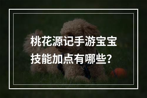 桃花源记手游宝宝技能加点有哪些？