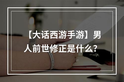 【大话西游手游】男人前世修正是什么？