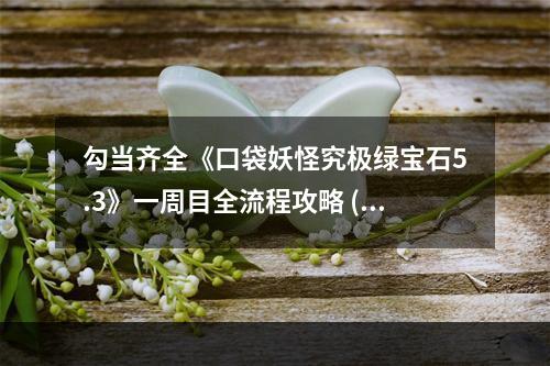 勾当齐全《口袋妖怪究极绿宝石5.3》一周目全流程攻略 (攻略,游戏玩法)