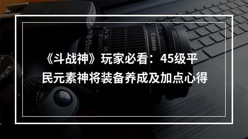 《斗战神》玩家必看：45级平民元素神将装备养成及加点心得