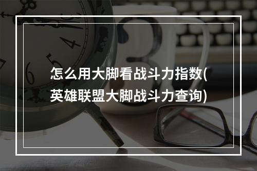 怎么用大脚看战斗力指数(英雄联盟大脚战斗力查询)