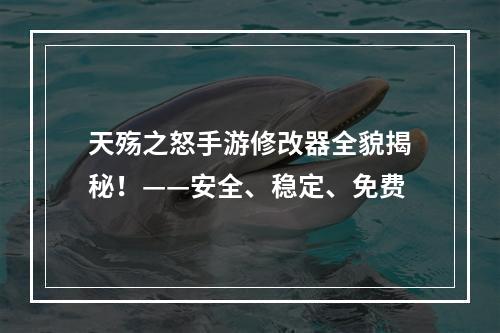 天殇之怒手游修改器全貌揭秘！——安全、稳定、免费