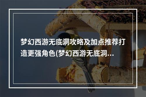 梦幻西游无底洞攻略及加点推荐打造更强角色(梦幻西游无底洞玩法详解升级技能提升综合实力)