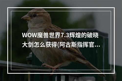 WOW魔兽世界7.3辉煌的破晓大剑怎么获得(阿古斯指挥官成就)