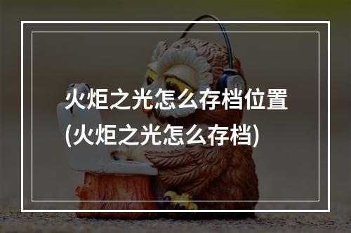 火炬之光怎么存档位置(火炬之光怎么存档)