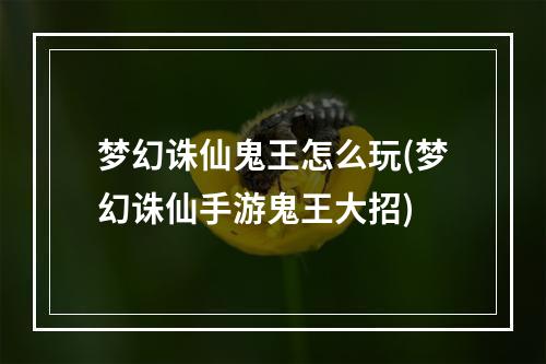 梦幻诛仙鬼王怎么玩(梦幻诛仙手游鬼王大招)