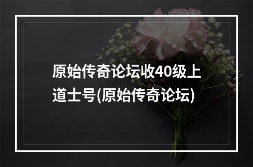 原始传奇论坛收40级上道士号(原始传奇论坛)