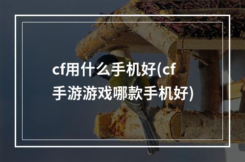 cf用什么手机好(cf手游游戏哪款手机好)