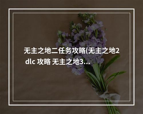 无主之地二任务攻略(无主之地2 dlc 攻略 无主之地3dlc支线)