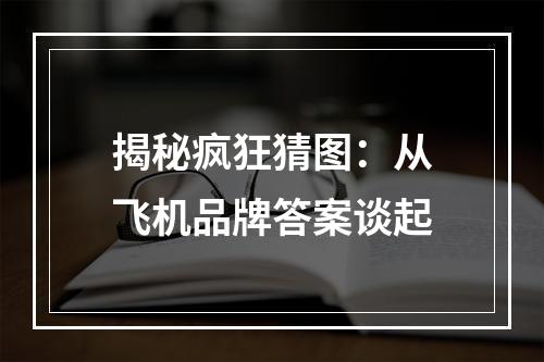 揭秘疯狂猜图：从飞机品牌答案谈起