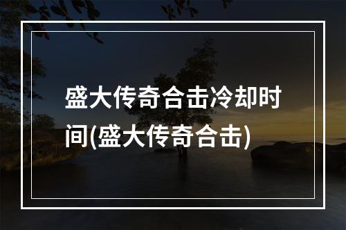 盛大传奇合击冷却时间(盛大传奇合击)