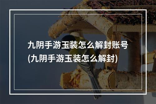 九阴手游玉装怎么解封账号(九阴手游玉装怎么解封)