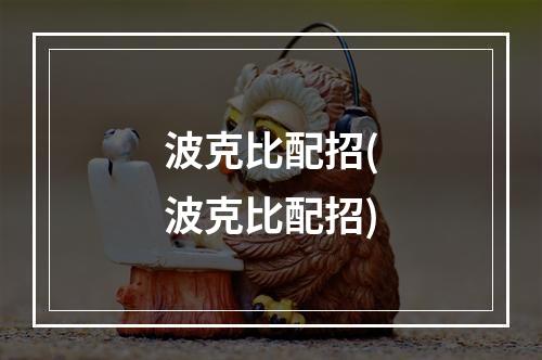 波克比配招(波克比配招)