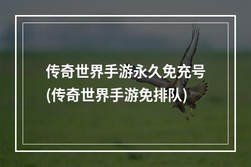 传奇世界手游永久免充号(传奇世界手游免排队)