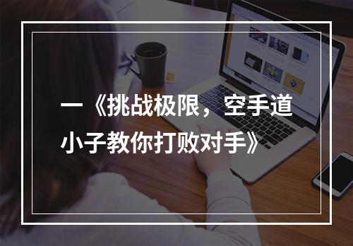 一《挑战极限，空手道小子教你打败对手》