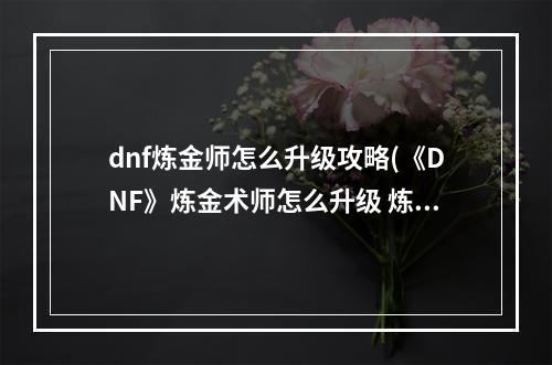 dnf炼金师怎么升级攻略(《DNF》炼金术师怎么升级 炼金术师快速升级方法  )