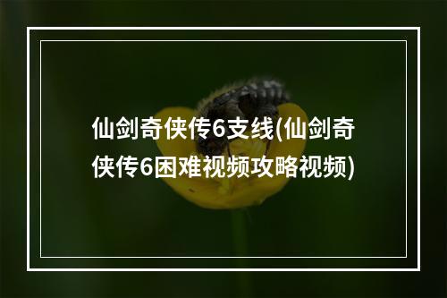 仙剑奇侠传6支线(仙剑奇侠传6困难视频攻略视频)