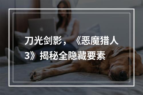 刀光剑影，《恶魔猎人3》揭秘全隐藏要素