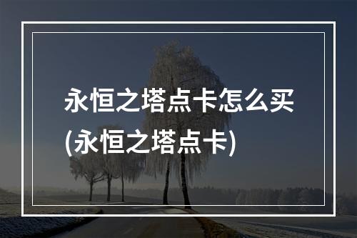 永恒之塔点卡怎么买(永恒之塔点卡)