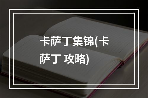 卡萨丁集锦(卡萨丁 攻略)