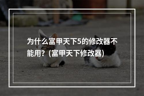 为什么富甲天下5的修改器不能用？(富甲天下修改器)