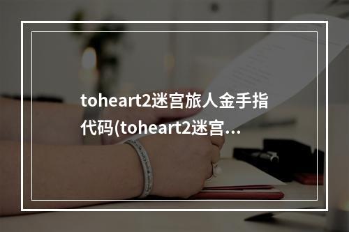 toheart2迷宫旅人金手指代码(toheart2迷宫旅人攻略)