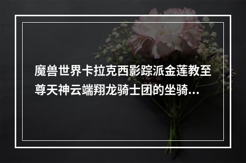 魔兽世界卡拉克西影踪派金莲教至尊天神云端翔龙骑士团的坐骑在哪里买？(翔龙骑士团军需官)