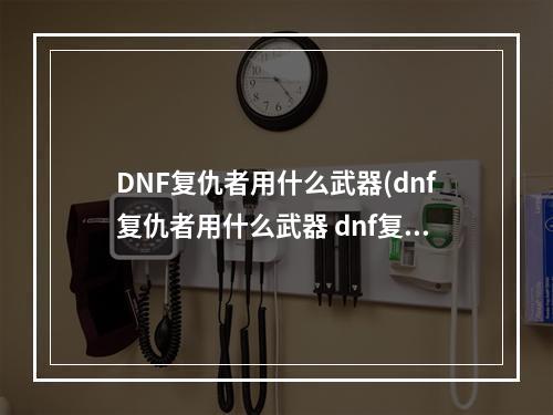 DNF复仇者用什么武器(dnf复仇者用什么武器 dnf复仇者用什么武器好   )