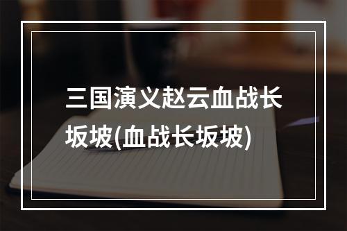 三国演义赵云血战长坂坡(血战长坂坡)