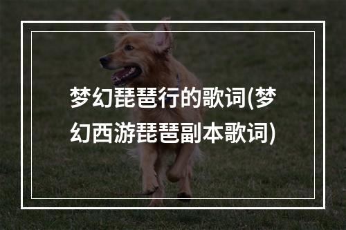 梦幻琵琶行的歌词(梦幻西游琵琶副本歌词)