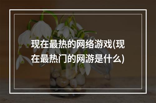 现在最热的网络游戏(现在最热门的网游是什么)