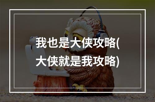 我也是大侠攻略(大侠就是我攻略)