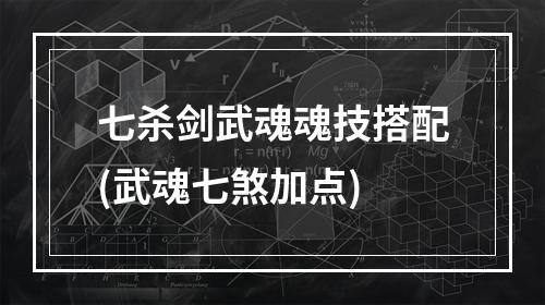 七杀剑武魂魂技搭配(武魂七煞加点)