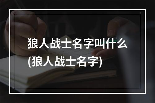 狼人战士名字叫什么(狼人战士名字)