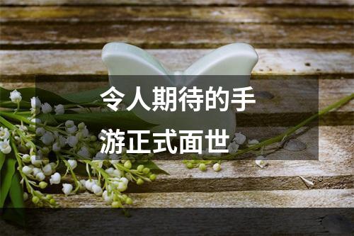 令人期待的手游正式面世