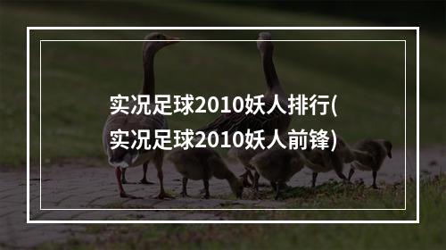 实况足球2010妖人排行(实况足球2010妖人前锋)