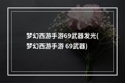 梦幻西游手游69武器发光(梦幻西游手游 69武器)